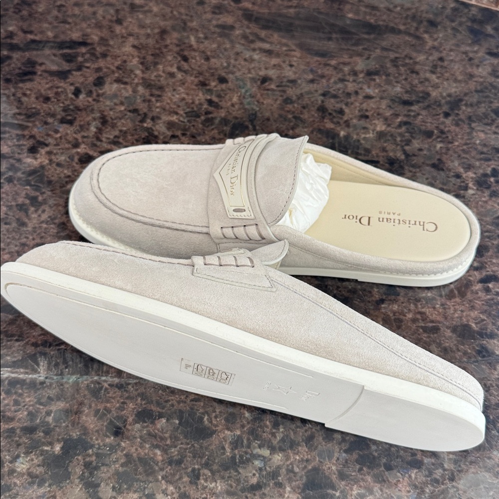 Christian Dior Dior boy slide mocassin loafer mule flat white slip on sz 39.5 - Picture 4 of 10